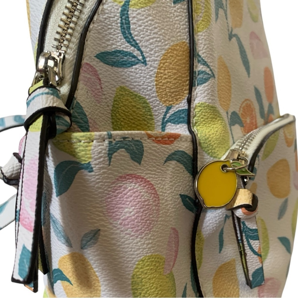 Vibrant Citrus Pattern Women's Faux Leather Backpack from Parfois (Euro brand) - Picture 3 of 11
